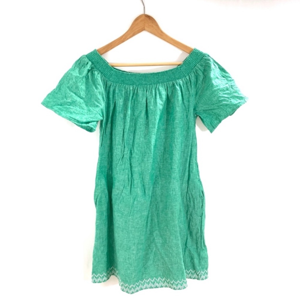 Gap Factory Green Off the Shoulder Dress
